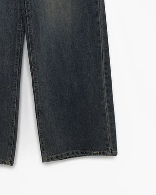 Side pocket loop straight denim pants