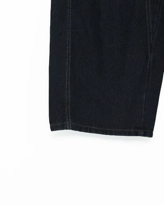 Hip-stitch washed denim pants