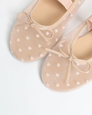 Polka Dot Mesh Mary Jane Flat Shoes