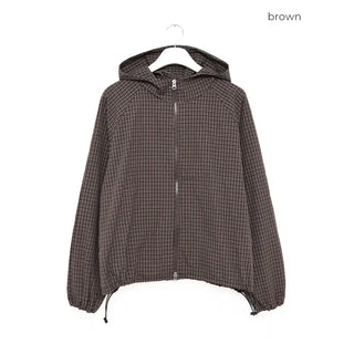 Checked windbreaker jacket
