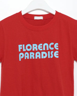 Pigment lettering half-sleeve T-shirt