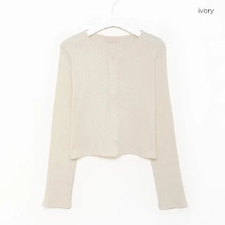 Round punching cardigan