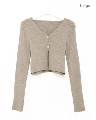 Ribbed Cropped Cardigan