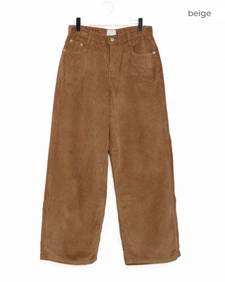 Wide corduroy long pants