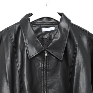 Leather zip-up jacket