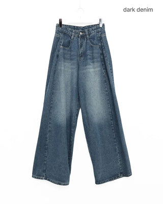 Wide denim pants