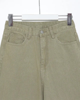 Cotton wide-fit pants