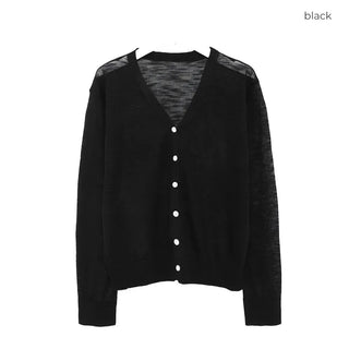 Linen V-neck cardigan