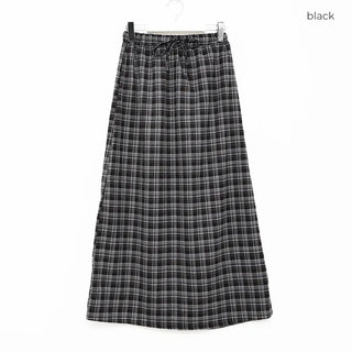 Classic check long skirt
