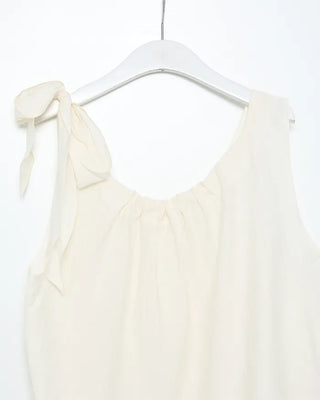 Shoulder ribbon bow tie sleeveless blouse