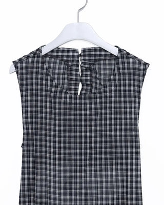 Backless long check dress