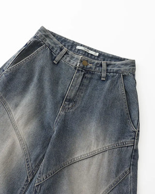 (ORIGINAL) Double Unique Seam Wide Denim Pants