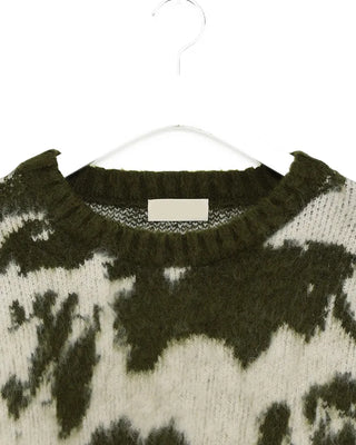 Cowhide Pattern Mohair Knit Loose Sweater