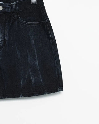 denim mini skirt