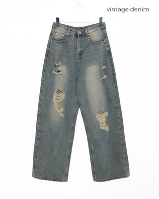 Vintage distressed denim pants