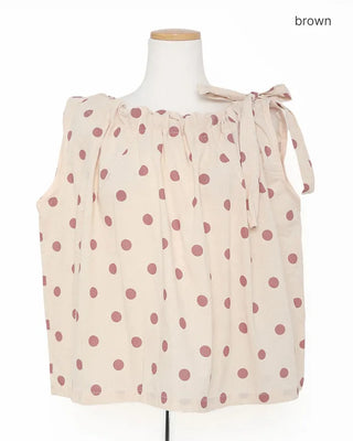 Halter neck polka dot blouse