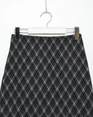 Checkered midi skirt
