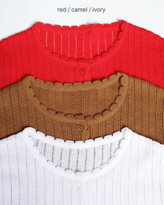 Heart Button Round Cardigan