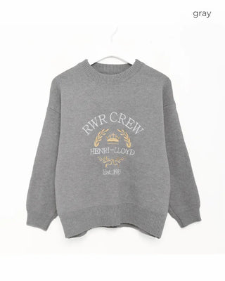 CREW Lettering Stitch Knit