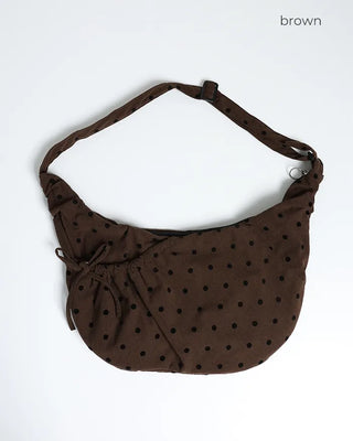 Dot Shirring Ribbon Shoulder Bag