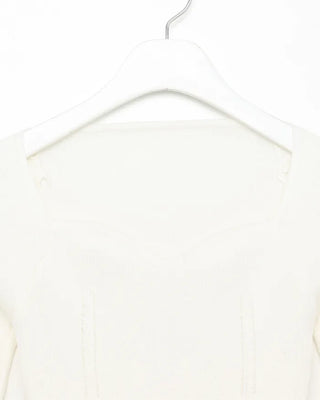 Wave neckline ribbed knit