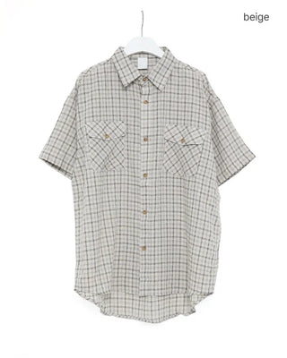 Pocket Check Half Shirt