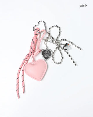 Heart Ribbon Chain Keyring
