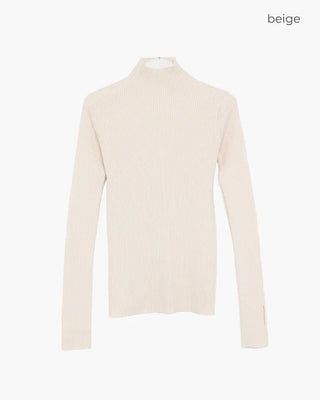 Half-neck long-sleeve T-shirt