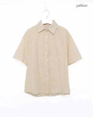 Pencil stripe half shirt