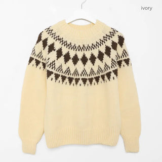 Round neck jacquard knit