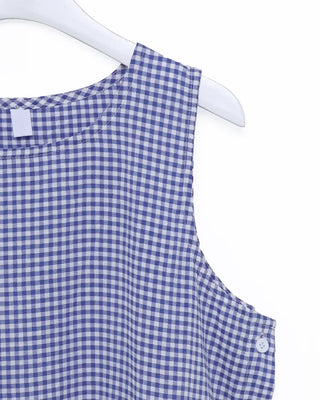 Side-button check dress