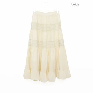 Lace tiered long skirt