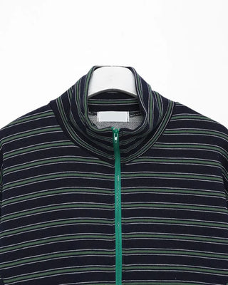 Half-neck striped zip