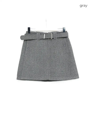 Belted mini skirt