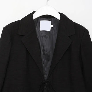 Ribbon Collar Cropped Jacket