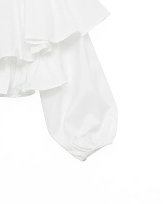 Off-shoulder cropped ruffle blouse
