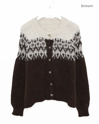 Round neck Nordic cardigan