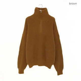 Half-zip knit top