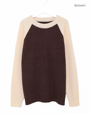 (Unisex) Raglan Bicolor Knit