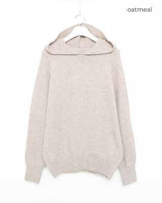 Wool knit hoodie