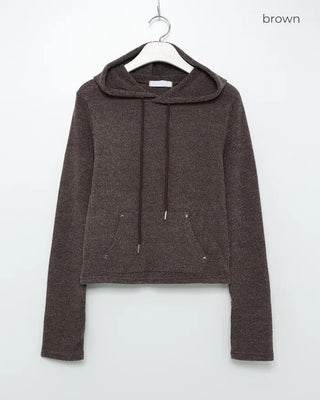Slim-fit knit hoodie