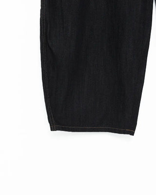 Back cinch pocket stitched rigid balloon denim pants