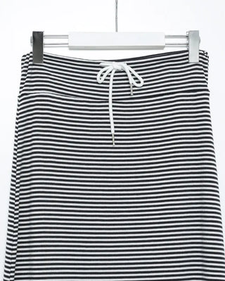 Wide-waist slim striped maxi skirt