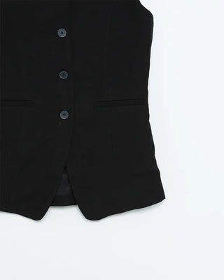 Boat neck linen vest