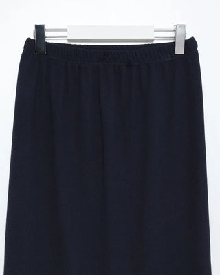 Elastic waist ribbed long skirt