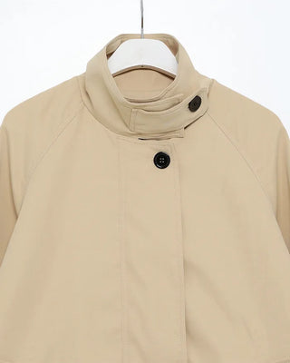 High-neck trench half coat