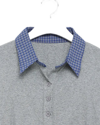 Checked layered gathered cardigan
