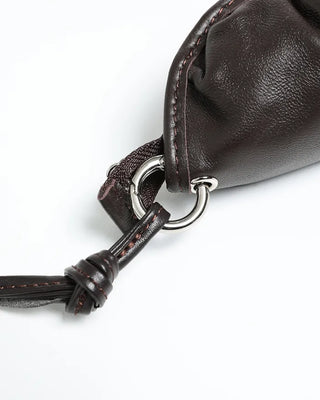 Gathered Mini Leather Shoulder Pouch
