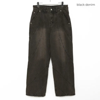 Oil-washed denim pants