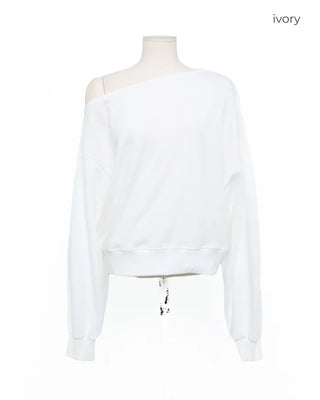 Off-shoulder sweatshirt T-shirt